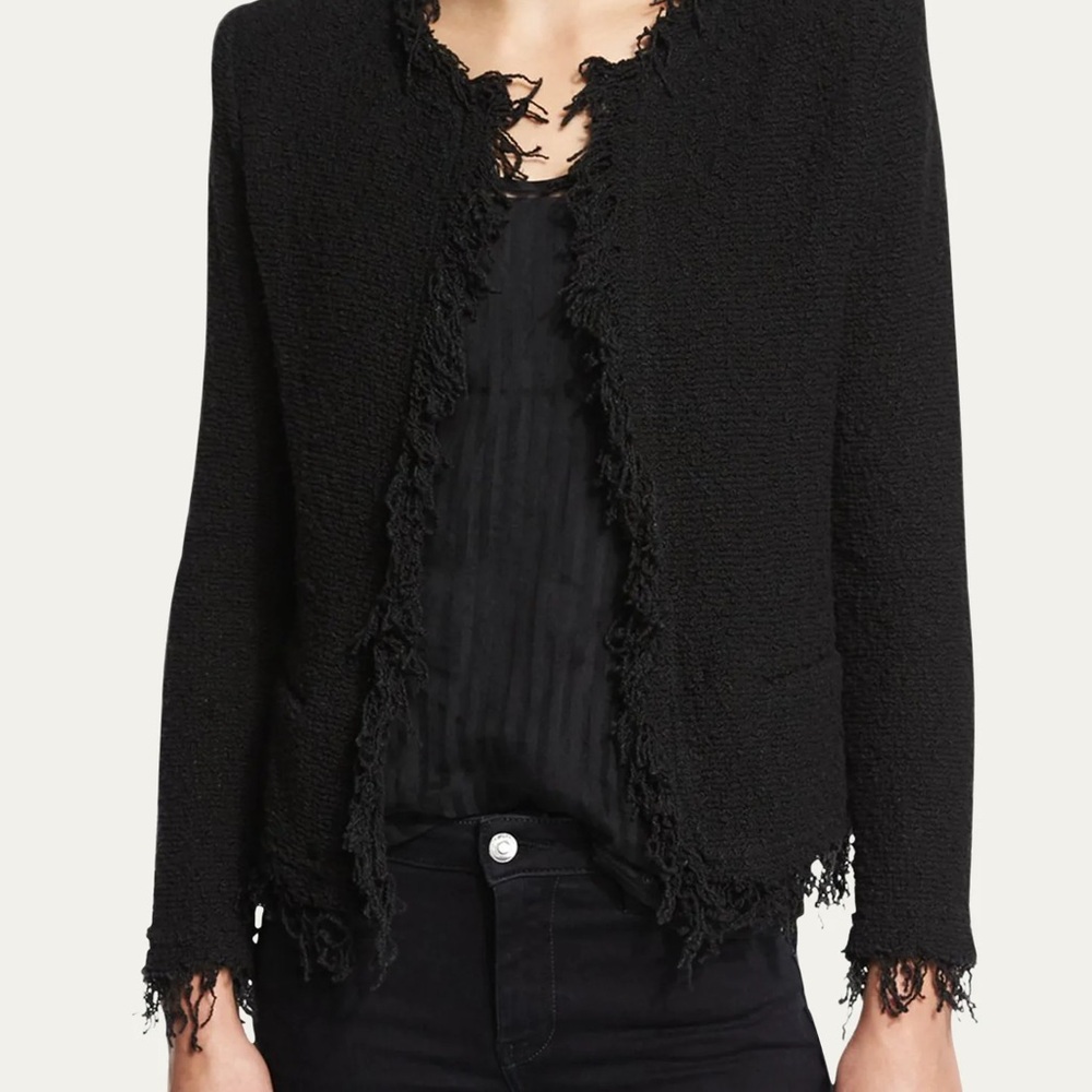 IRO Shavani Open Front Boucle Jacket Black Size 38 (6US)
